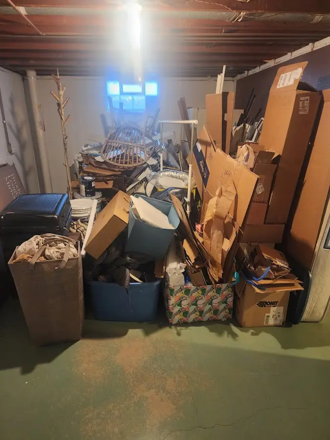 Roll-off dumpster container at job site for 15 Yard Dumpster Rental in North Bergen